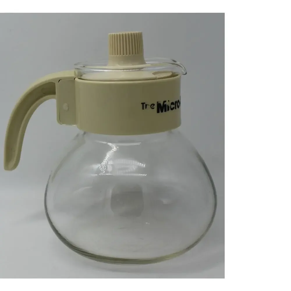 Vtg‎ Micro-Kettle Gemco Cream Coffee Tea Maker D-12 Heat Resistant Made in USA